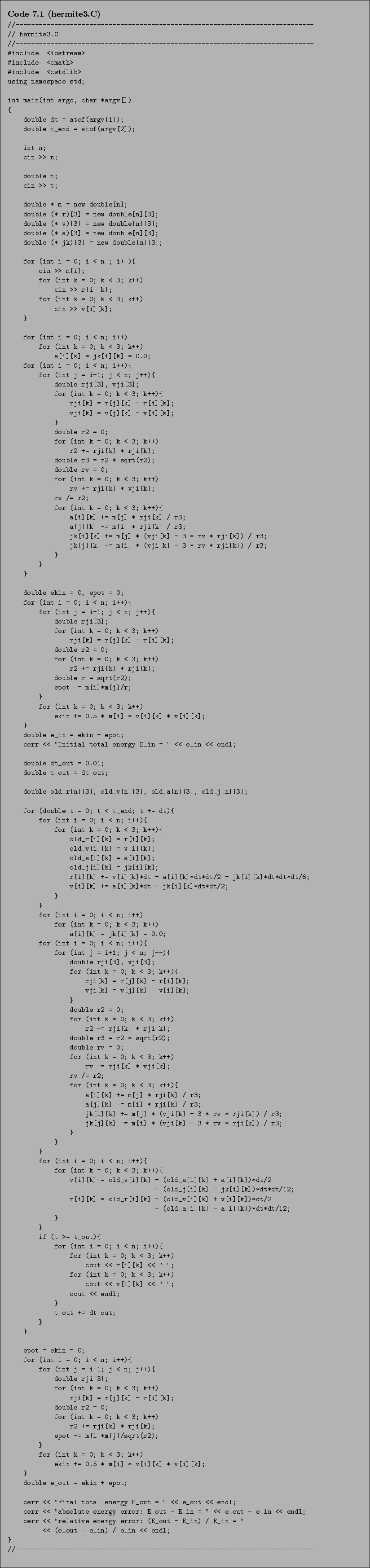 \begin{Code}[hermite3.C]
\small\verbatiminput{chap7/hermite3.C} \end{Code}