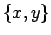 $\{x,y\}$