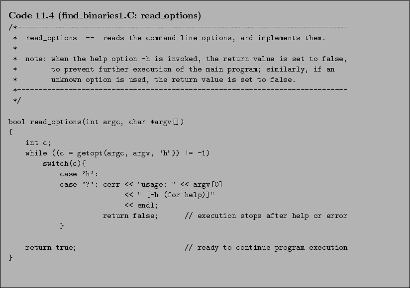 \begin{Code}[find\_binaries1.C: read\_options]
\small\verbatiminput{chap11/find_binaries1.C.read_options} \end{Code}