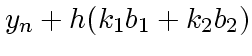 $\displaystyle y_n + h (k_1 b_1 + k_2 b_2)$