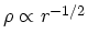 $\rho \propto r^{-1/2}$