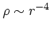 $\rho \sim r^{-4}$