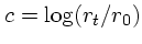 $c = \log(r_t/r_0)$